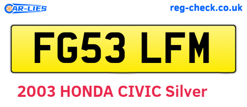 FG53LFM are the vehicle registration plates.