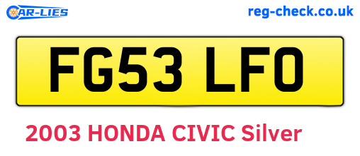 FG53LFO are the vehicle registration plates.