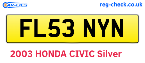 FL53NYN are the vehicle registration plates.