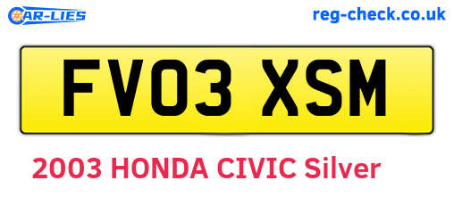 FV03XSM are the vehicle registration plates.