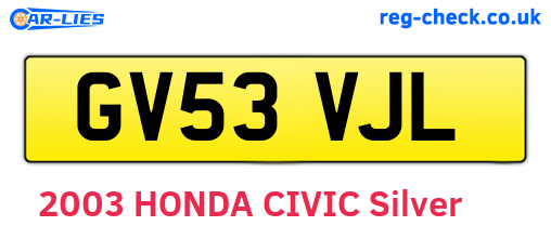 GV53VJL are the vehicle registration plates.