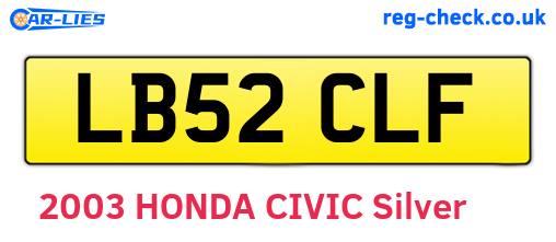 LB52CLF are the vehicle registration plates.
