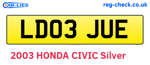 LD03JUE are the vehicle registration plates.