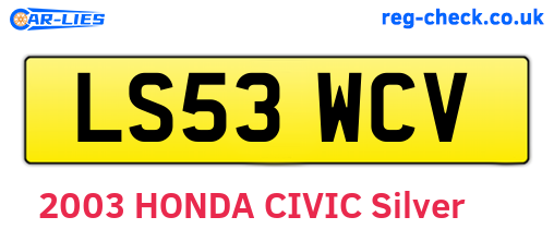 LS53WCV are the vehicle registration plates.
