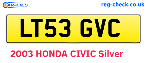 LT53GVC are the vehicle registration plates.