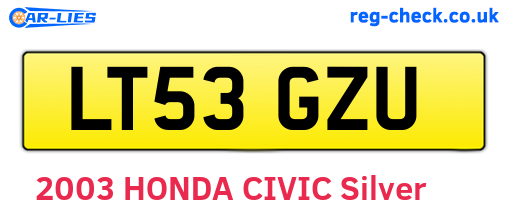 LT53GZU are the vehicle registration plates.