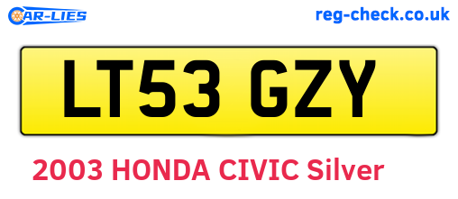 LT53GZY are the vehicle registration plates.