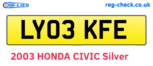 LY03KFE are the vehicle registration plates.