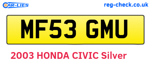 MF53GMU are the vehicle registration plates.