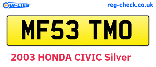 MF53TMO are the vehicle registration plates.