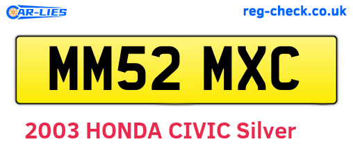 MM52MXC are the vehicle registration plates.