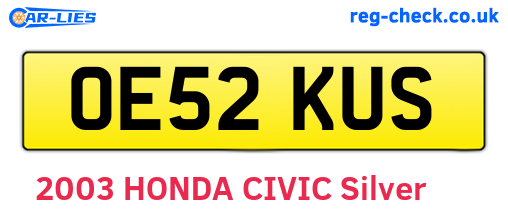 OE52KUS are the vehicle registration plates.