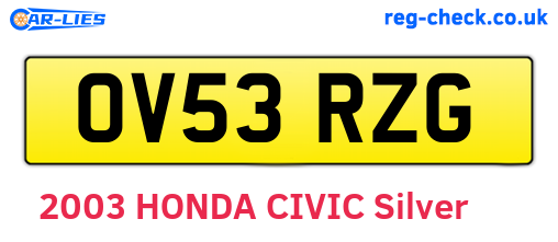 OV53RZG are the vehicle registration plates.