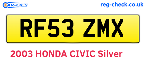 RF53ZMX are the vehicle registration plates.