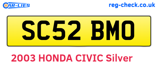 SC52BMO are the vehicle registration plates.