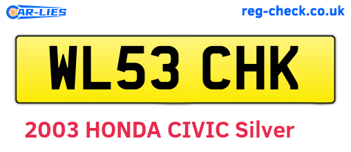 WL53CHK are the vehicle registration plates.