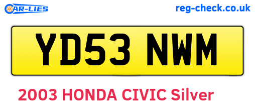 YD53NWM are the vehicle registration plates.
