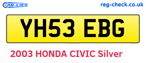 YH53EBG are the vehicle registration plates.