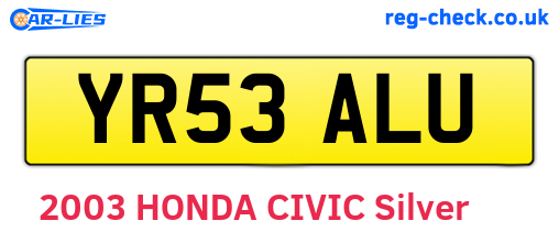 YR53ALU are the vehicle registration plates.