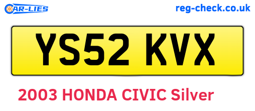 YS52KVX are the vehicle registration plates.