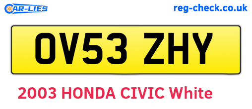 OV53ZHY are the vehicle registration plates.