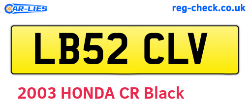 LB52CLV are the vehicle registration plates.