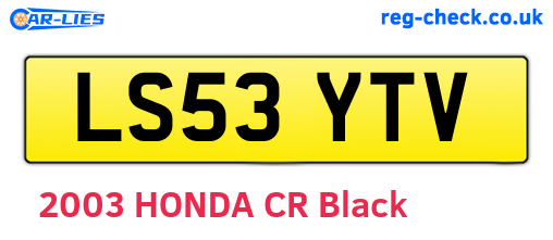 LS53YTV are the vehicle registration plates.