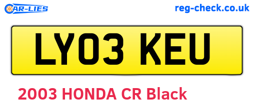 LY03KEU are the vehicle registration plates.