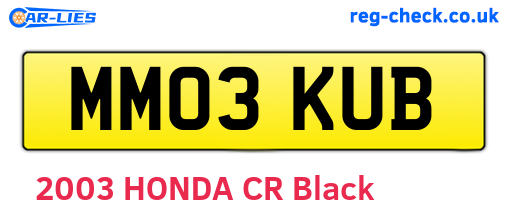 MM03KUB are the vehicle registration plates.