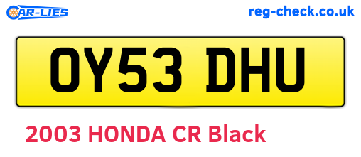 OY53DHU are the vehicle registration plates.