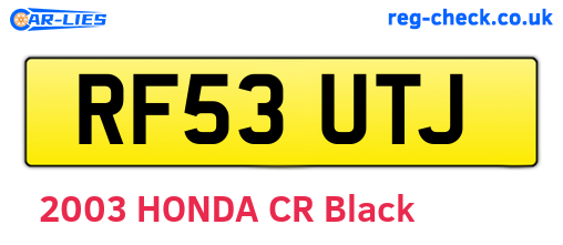 RF53UTJ are the vehicle registration plates.