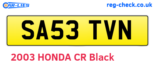SA53TVN are the vehicle registration plates.