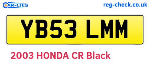 YB53LMM are the vehicle registration plates.