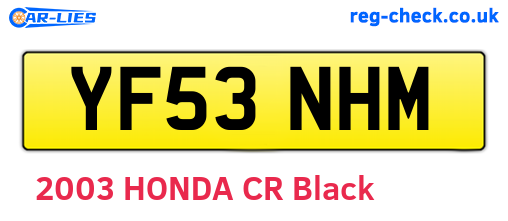 YF53NHM are the vehicle registration plates.
