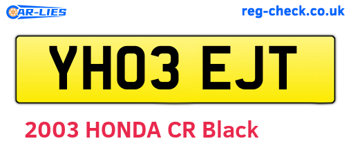 YH03EJT are the vehicle registration plates.
