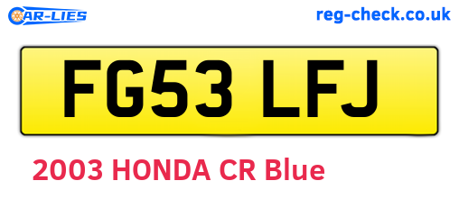 FG53LFJ are the vehicle registration plates.