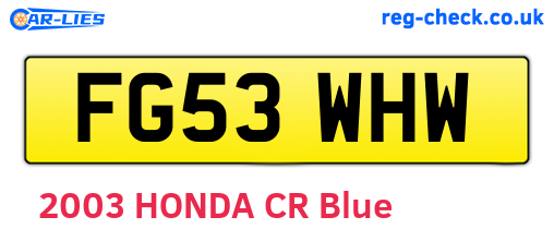 FG53WHW are the vehicle registration plates.