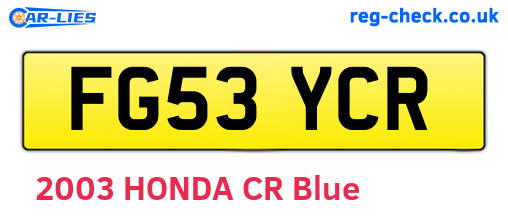 FG53YCR are the vehicle registration plates.