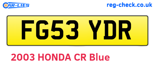 FG53YDR are the vehicle registration plates.