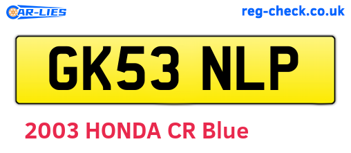 GK53NLP are the vehicle registration plates.