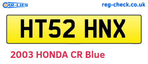 HT52HNX are the vehicle registration plates.