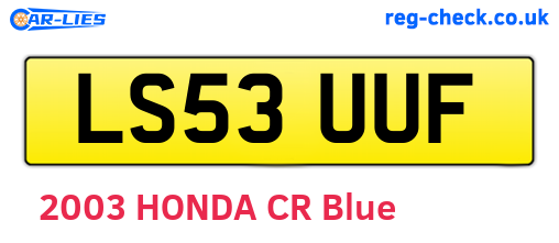 LS53UUF are the vehicle registration plates.