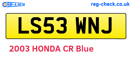 LS53WNJ are the vehicle registration plates.
