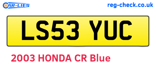 LS53YUC are the vehicle registration plates.