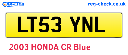 LT53YNL are the vehicle registration plates.