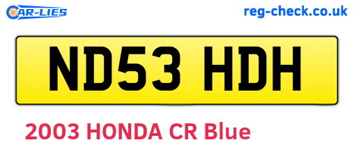 ND53HDH are the vehicle registration plates.