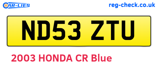 ND53ZTU are the vehicle registration plates.