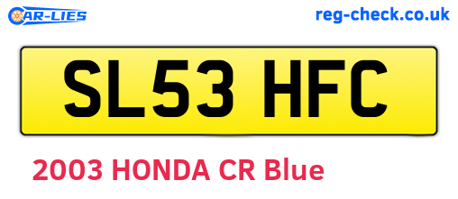SL53HFC are the vehicle registration plates.