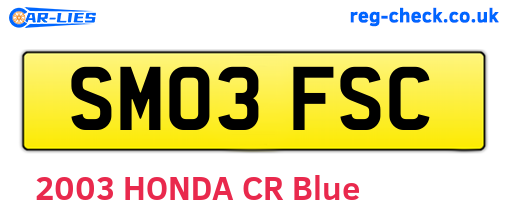 SM03FSC are the vehicle registration plates.