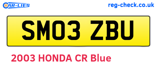 SM03ZBU are the vehicle registration plates.